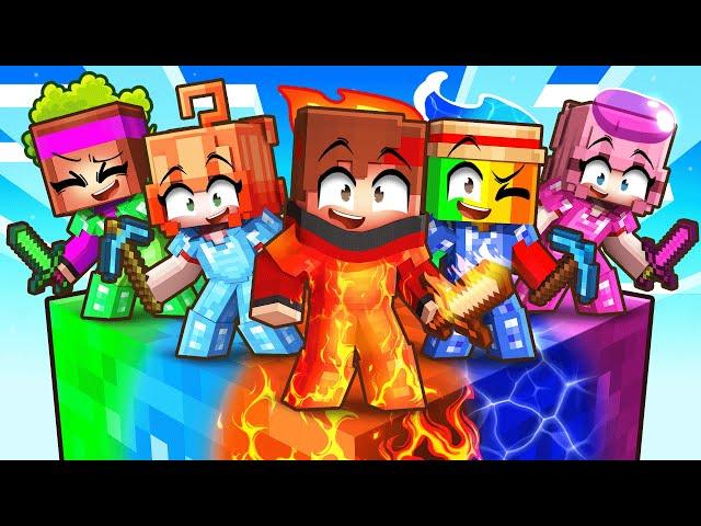 Survivre à un block ELEMENTAIRE avec mes FAN GIRL sur Minecraft !