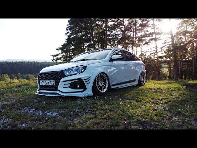 Самая ДИКАЯ ЛАДА ВЕСТА в Башкирии на ПНЕВМЕ. Установка пневмоподвески на LADA Vesta SW  Злая Лада