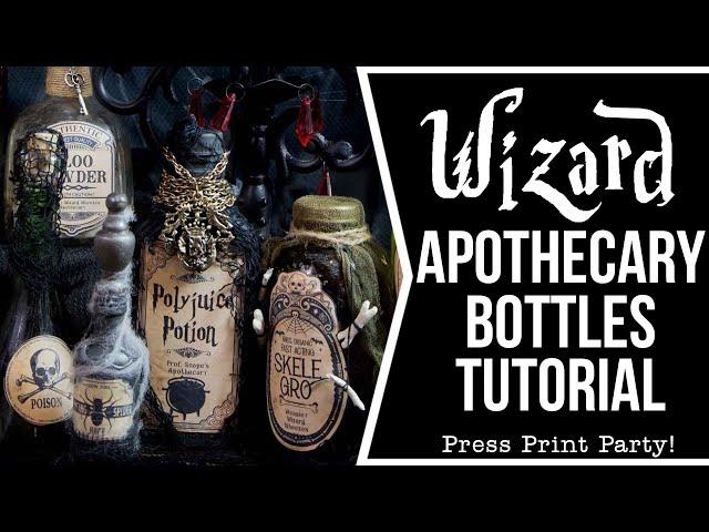 How to Make Halloween Potion Bottles and Harry Potter Potions with Labels - Apothecary Bottles DIY