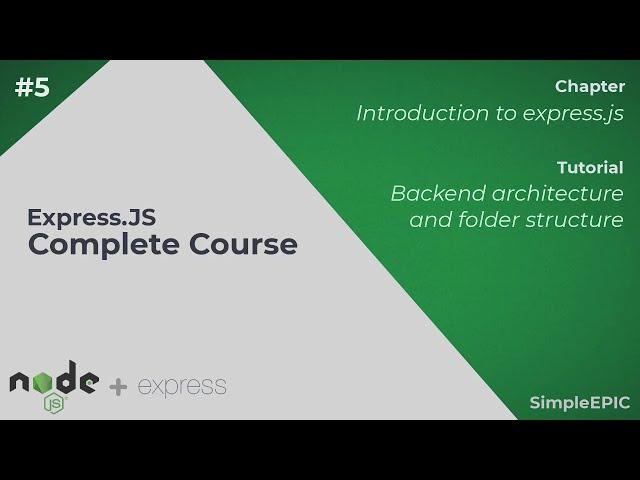 Express JS Complete Course #5 - Backend architecture and folder structure