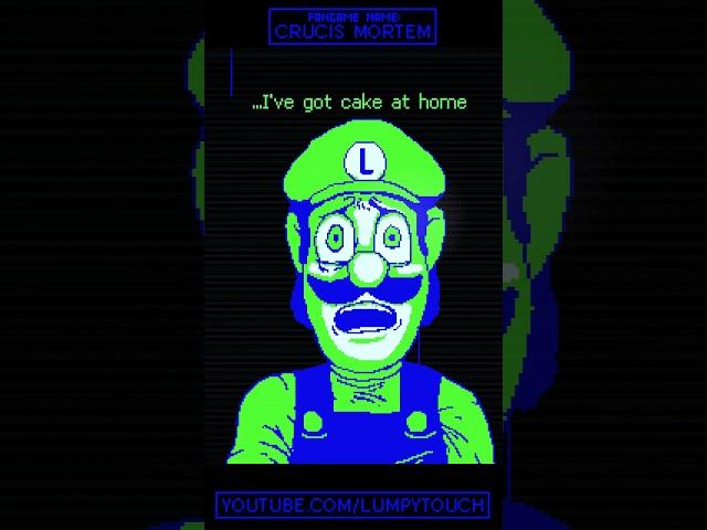 Luigi has cake at home 