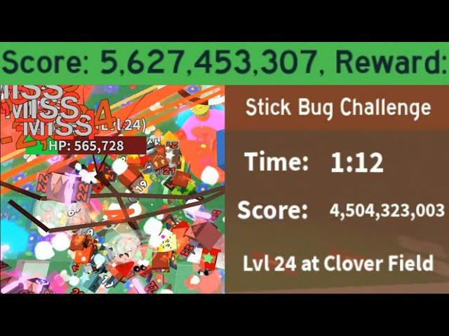 World Record 5.6B Score Stick Bug Challenge | Bee Swarm Simulator