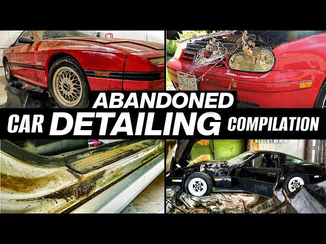 ABANDONED Car Detailing Compilation! 2+ Hours Disaster Car cleaning Restoration