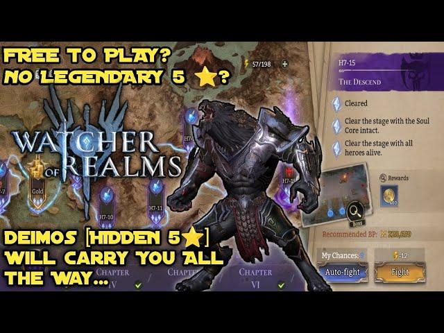 Watcher of Realms| H7 Stage 15 Walkthrough |Deimos The Hidden  Legendary|WoR Mobile For Android/IOS