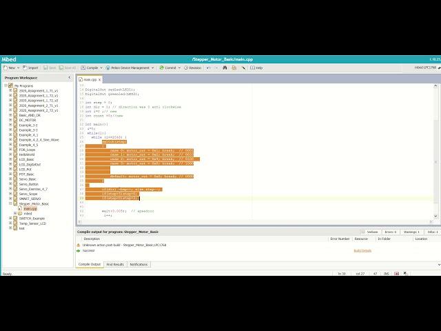 Stepper Motor - Code to Control Motor with Microcontroller MBED