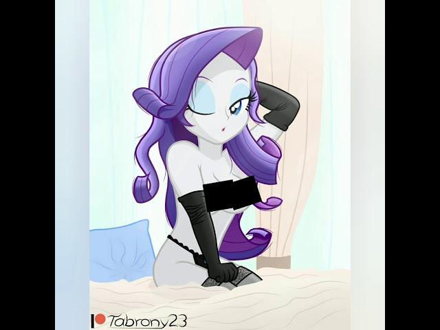 (18+) Rarity sexy strips down to the goal!