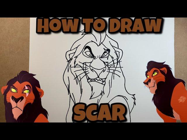 HOW TO DRAW SCAR | LION KING | Easy Step-by-Step Tutorial | FOR KIDS