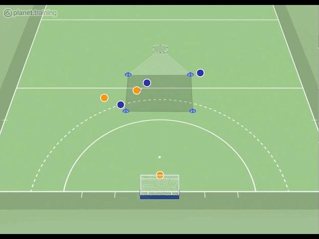 Field Hockey drill: 1v1 after interception | planet.training