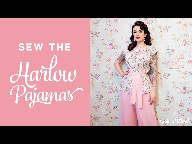 Easy Harlow Pajamas Sewing Tutorial from Charm Patterns by Gertie, FREE Beginner Sewing Pattern