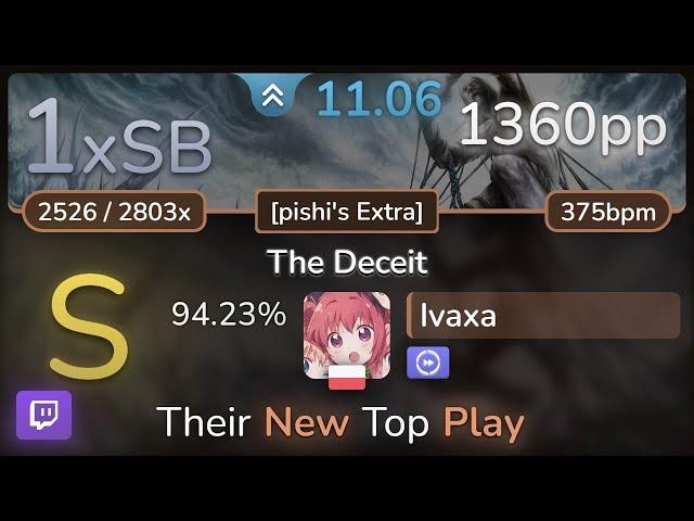  11.1⭐ Ivaxa | Fleshgod Apocalypse - The Deceit [pishi's Extra] +DT 94.23% | 1360pp 1xSB - osu!