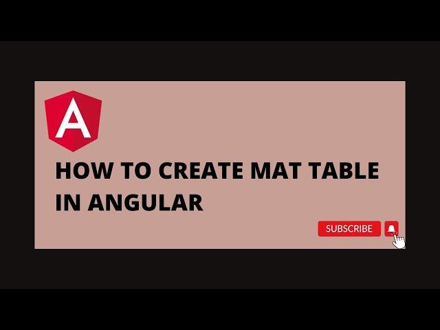 How to create mat-table in angular