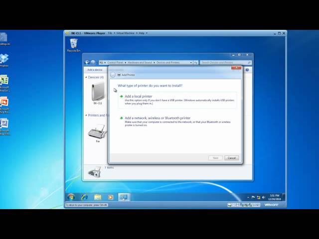 Install a Printer using Windows 7