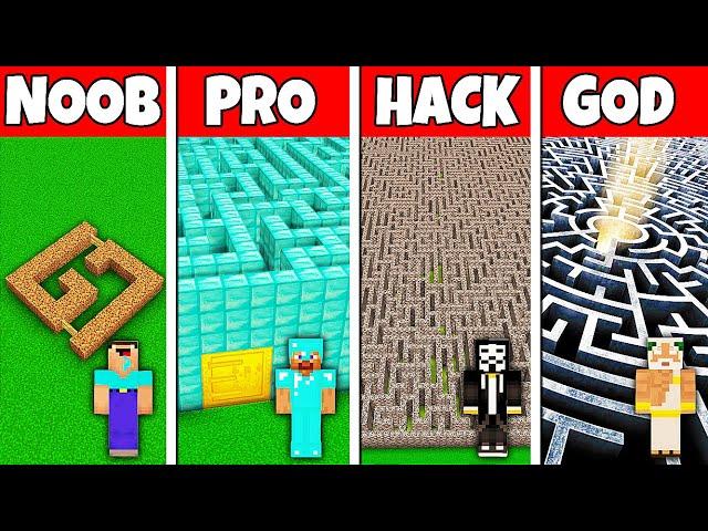 Minecraft Battle: NOOB vs PRO vs HACKER vs GOD GIANT MAZE BUILD SECRET MAZE CHALLENGE in Minecraft