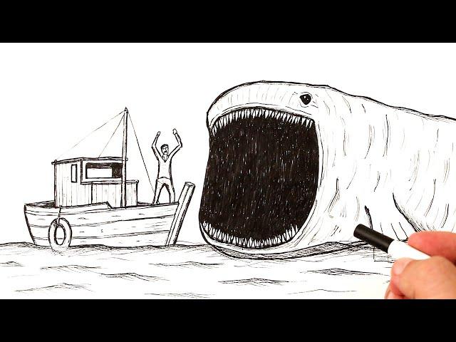 How to draw a Bloop attacking ship