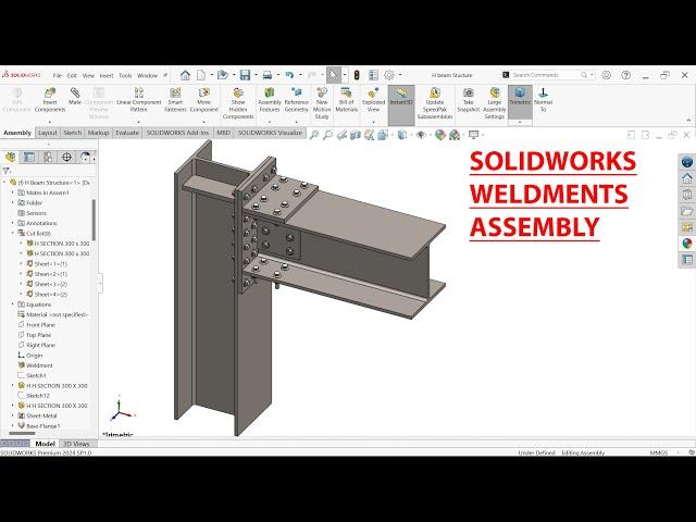 SolidWorks Weldments Tutorial H Beam Structure