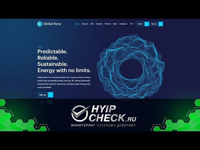 (СКАМ) Обзор Global Sync - низкодоходный HYIP проект. Хайп мониторинг ( Скам, не инвестировать!)