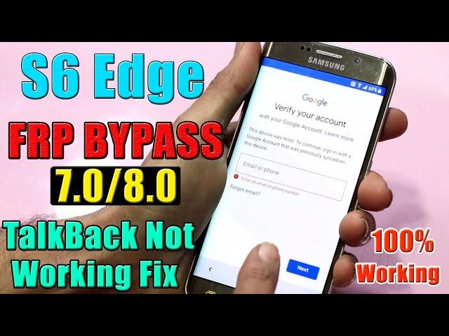 SAMSUNG S6 Edge -G925T_ FRP BYPASS | Android 7.0 | TalkBack Not Working Fix