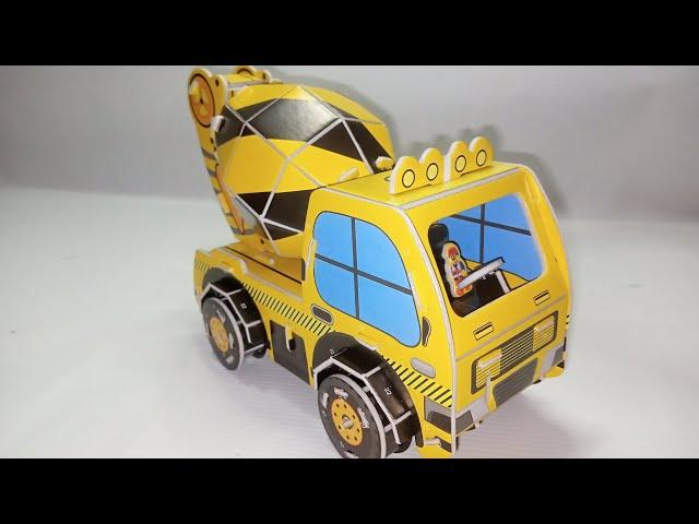 Assembling Concrete Mixer Truck 3d Puzzle By Myself||@favoritehobbiestutorial