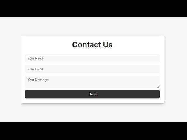 How to Create Contact Us Page Using HTML & CSS | Contact Us Form Design