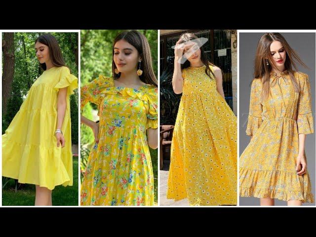 The most beautiful summer yellow dress design ideas/Самые красивые фасоны для летнего жёлтого платья