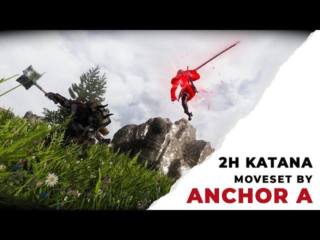 Skyrim SE: Combat Gameplay [2H Katana Moveset from Anchor MCO Animation Package SE | Anchor A]