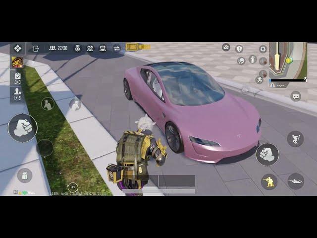 PUBG mobile pink Tesla roadster review.