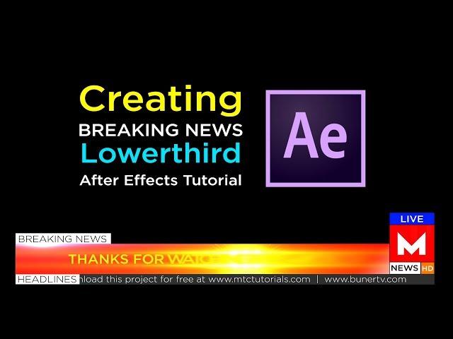 How To Make Lowerthird And Moving Ticker | Adobe After Effects Tutorial