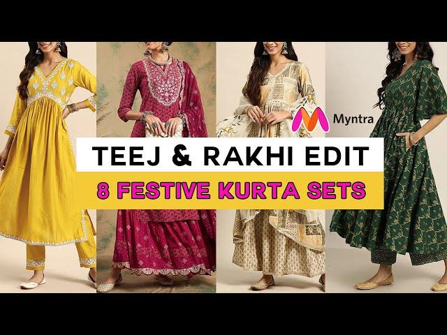 Myntra Festive Kurta Sets | Teej Rakhi Outfits | Prettify By Surbhi