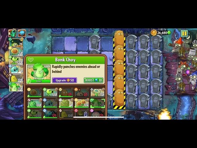 Plants vs Zombies 2 Epic quest Tiger Grass but with level 1 plants