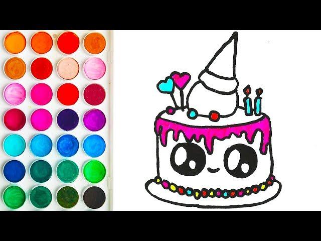 Coloring for Toddler with Cake, Coloring Page for Toddlers