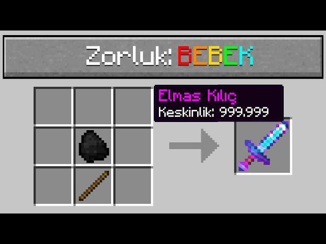 MİNECRAFT'ta BEBEK ZORLUK SEVİYESİ - Minecraft