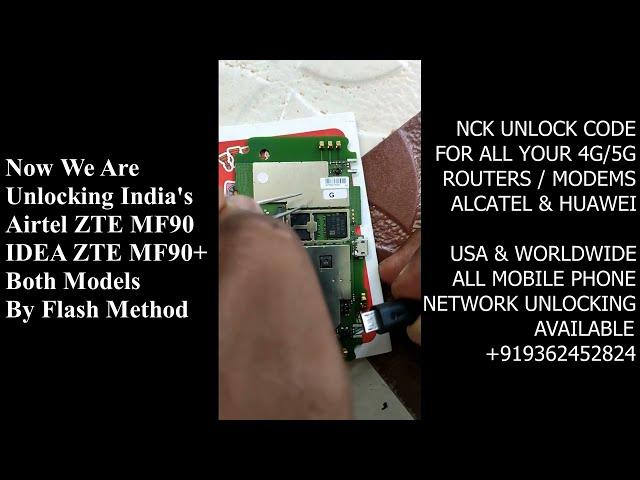 How to Unlock AIRTEL ZTE MF90 IDEA MF90+ Unlocking Available +919362452824