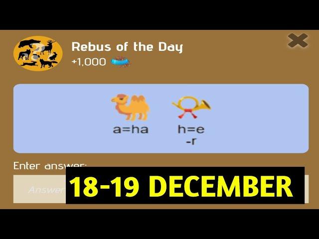 Rebus Of The Day Zoo 18-19 December | Zoo Rebus Of The Day Code | Rebus Of The Day Zoo