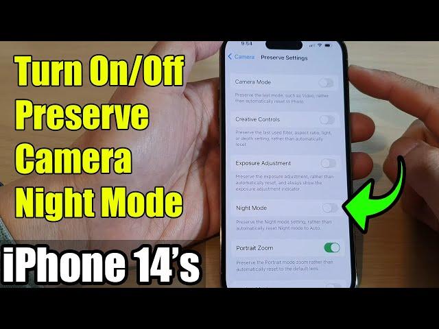 iPhone 14's/14 Pro Max: How to Turn On/Off Preserve Camera Night Mode Settings