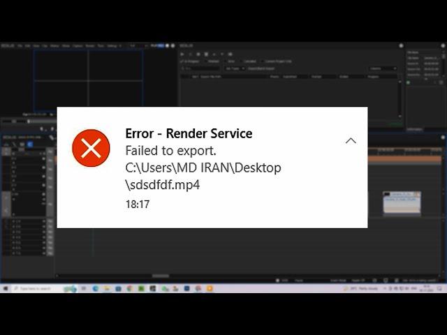 Error Service Render Falled To Export | Edius X Render Error Problem