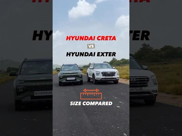 Hyundai Creta vs Hyundai Exter Dimensions compared! #Exter #Creta #Hyundai #CarWale #newcar