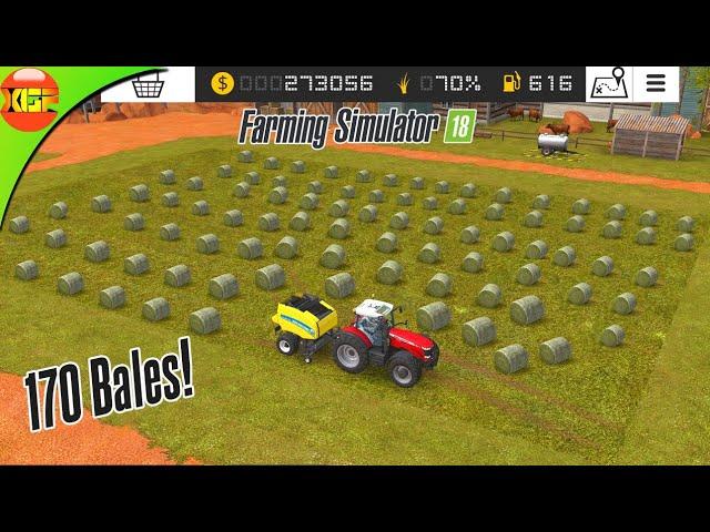 OMG! Making 170+ Round Hay Bales From One Field Only! Farming Simulator 18 On iPad Pro