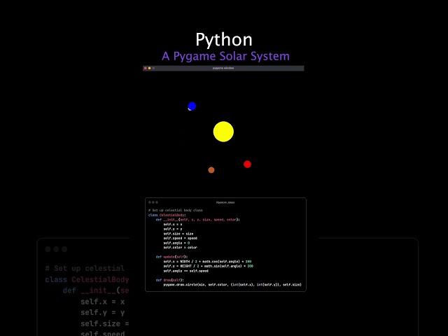 Orbit the Sun: A Pygame Solar System | Python | Pygame