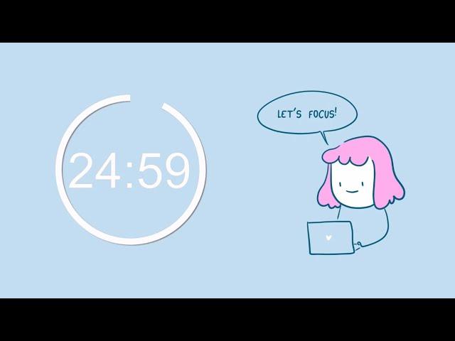 ADHD Pomodoro Timer - 4x25 minutes [Lofi - Chill]