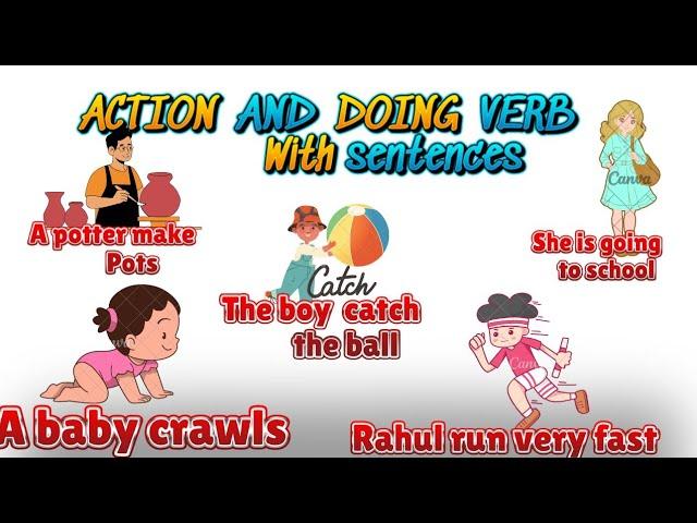 Doing And Action Verbs In English With Sentences | Action Verbs For Beginners | Fun Learning