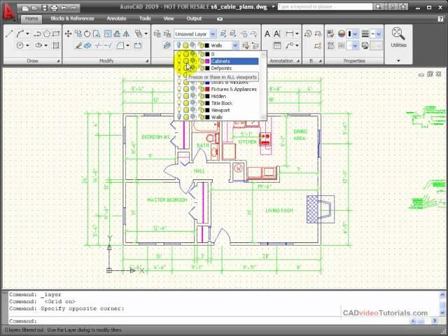 AutoCAD Tutorial - Using the Layer Properties Manager