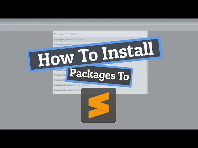 How to install package control in sublime text 3