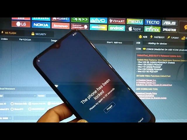 Vivo y15 (1901) Pattern Unlock By Unlock Tool 100% Done !! (2022)