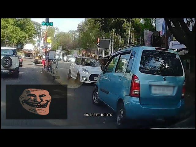 Karma hits right away - Car obstructed idiotic driving | Indian roads | Street idiots | Dashcam clip