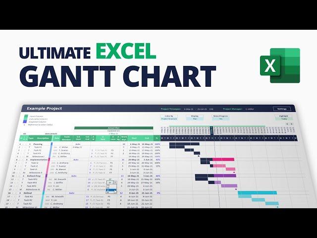 How to create Ultimate Excel Gantt Chart for Project Management (with Smart Dependency Engine)