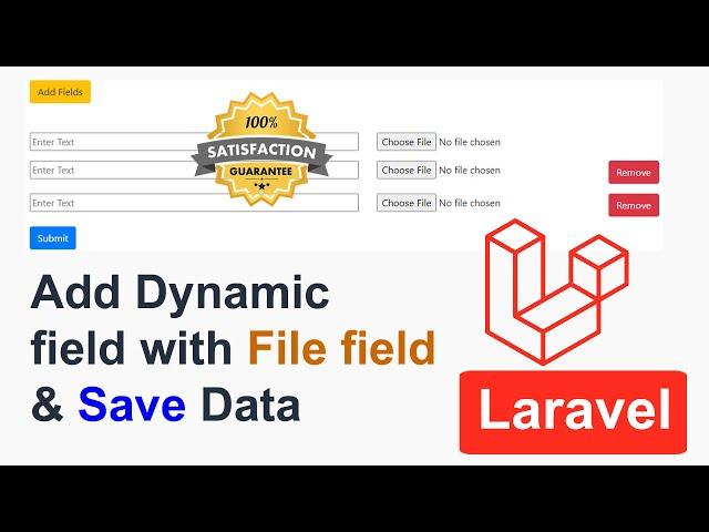 How to Add Dynamic Input field with File field and Save Data in DB in Laravel | Add Dynamic Fields