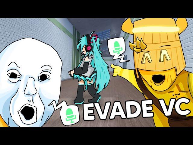 TROLLING AS MIKU IN EVADE VC | Roblox Evade VC Funny Moments