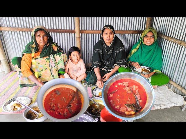 আজকে ধান মাড়াই করলাম আর লাভলীর হাতে গরুর মাংস রান্না ও খাসির মাংস রান্না