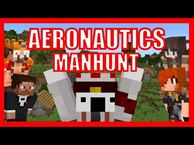 Minecraft Manhunt with the Create AERONAUTICS MOD!