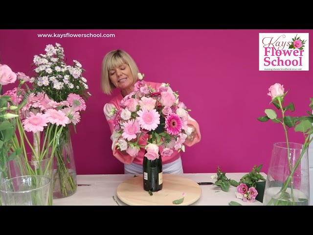 Champagne Bottle Flower Arrangement Masterclass